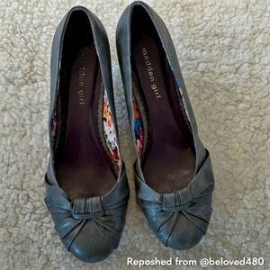 Madden Girl Gray Twist Knot High Heel Shoes, 8